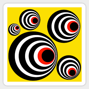 Optical Illusions, Visual Phenomena, circle pattern, yellow version Sticker